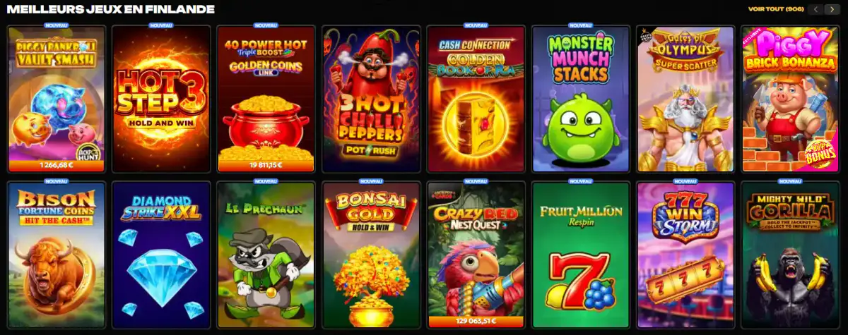 Les meilleurs jeux de casino en Finlande avec des machines à sous populaires et de nouveaux jeux